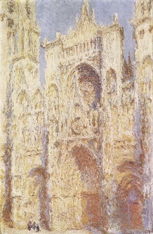 La Cathedrale de Rouen، Le Portail au SoleilnEnglish: Rouen Cathedral، West Facade، Sunlightn بواسطة كلود مونيه