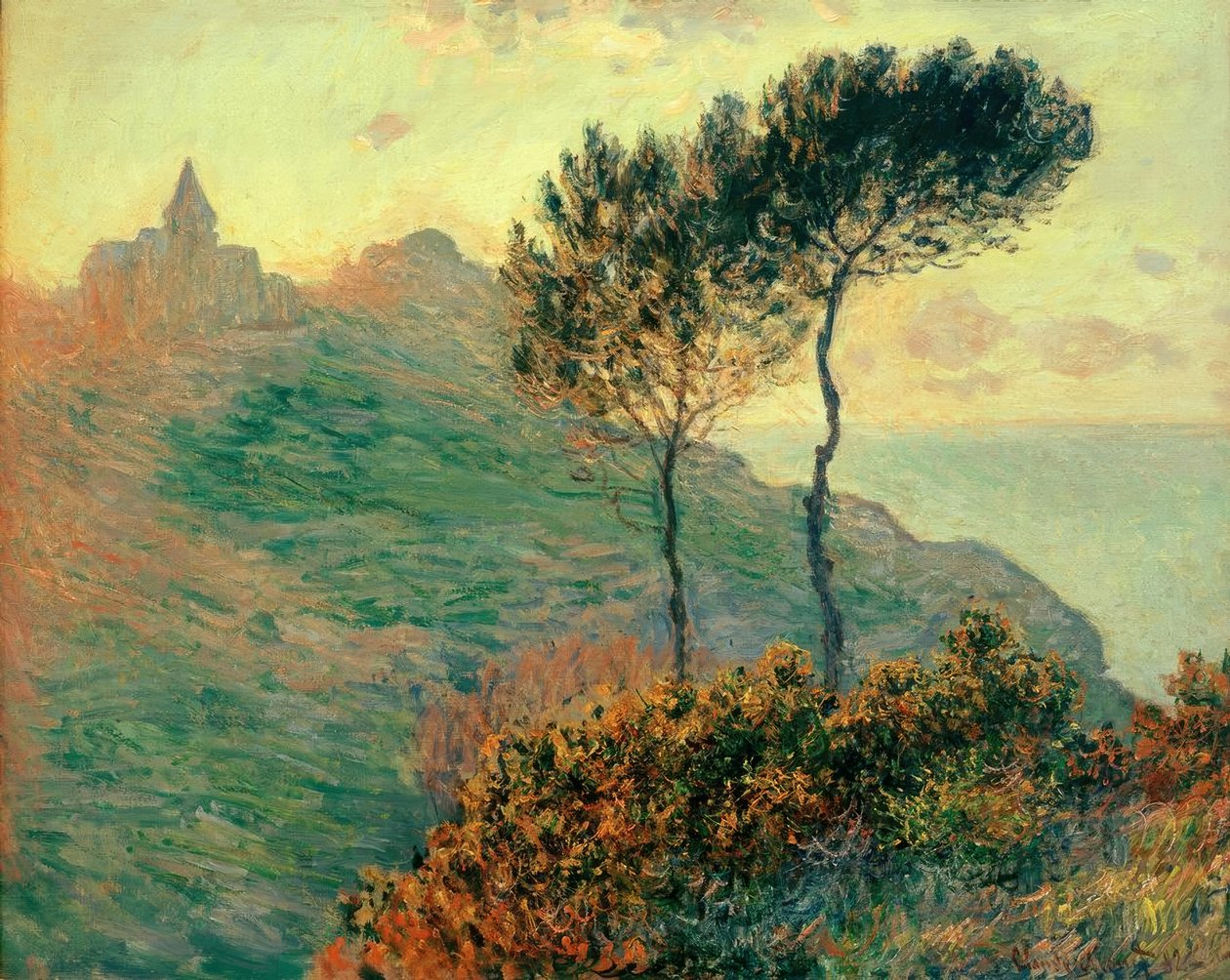 كنيسة Varengeville ضد النور (Die Kirche von Varen بواسطة كلود مونيه