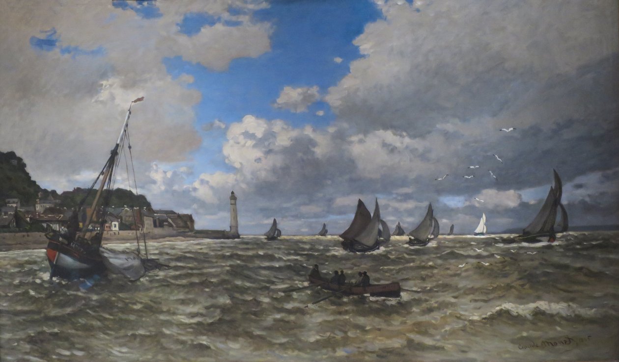 مصب نهر السين ، Honfleur بقلم كلود مونيه ، 1865 ، زيت على قماش ، متحف نورتون سيمون بواسطة كلود مونيه
