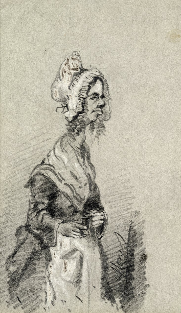 امرأة عجوز من نورماندي في الملف الشخصي ، 1857 بواسطة كلود مونيه
