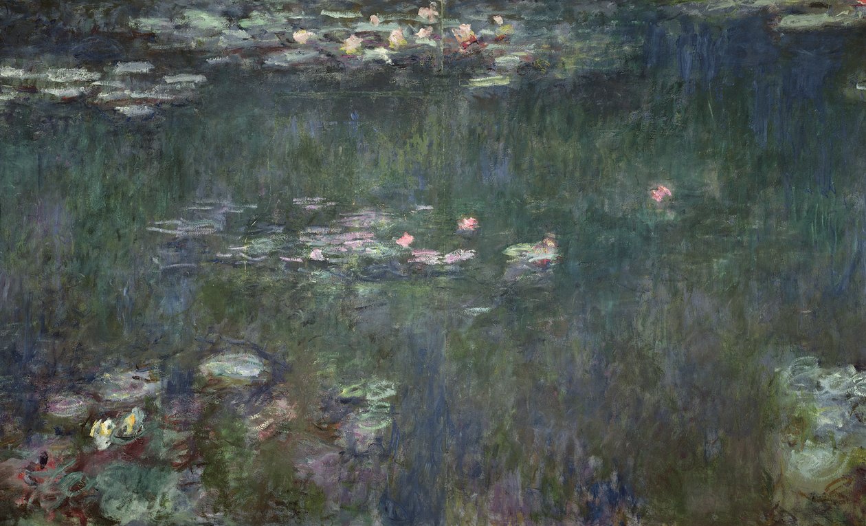 Waterlilies: Green Reflections ، 1914-18 (القسم المركزي) (انظر أيضًا 70302 und 56001) بواسطة كلود مونيه