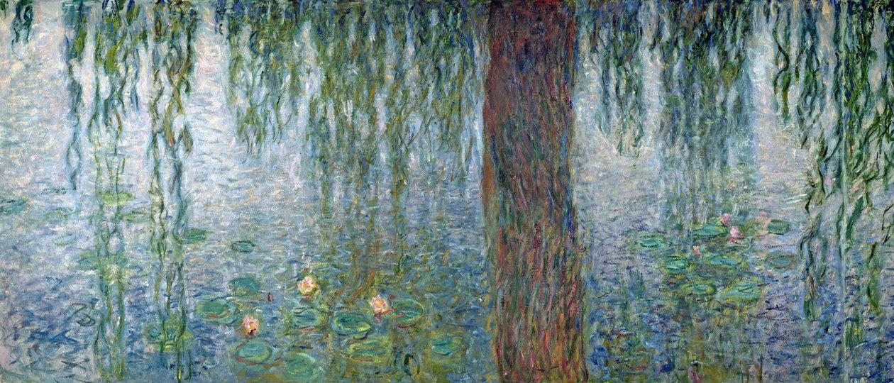 Waterlilies: صباح مع الصفصاف يبكي ، تفاصيل القسم الأيسر ، 1915-1926 (انظر أيضًا 162348-9) بواسطة كلود مونيه