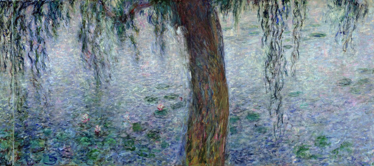 Waterlilies: صباح مع الصفصاف يبكي ، تفاصيل القسم الأيمن ، 1915-1926 (انظر أيضًا 162347-8) بواسطة كلود مونيه