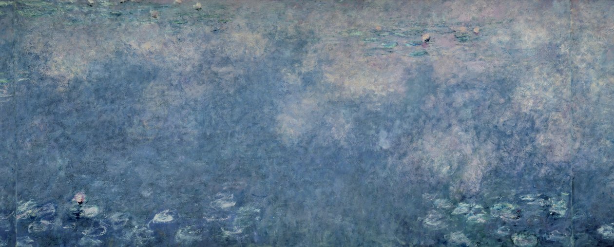 Waterlilies: اثنان من الصفصاف يبكي ، القسم الأيمن الأوسط ، 1914-18 (انظر أيضًا 75700-01 ، 75703) بواسطة كلود مونيه