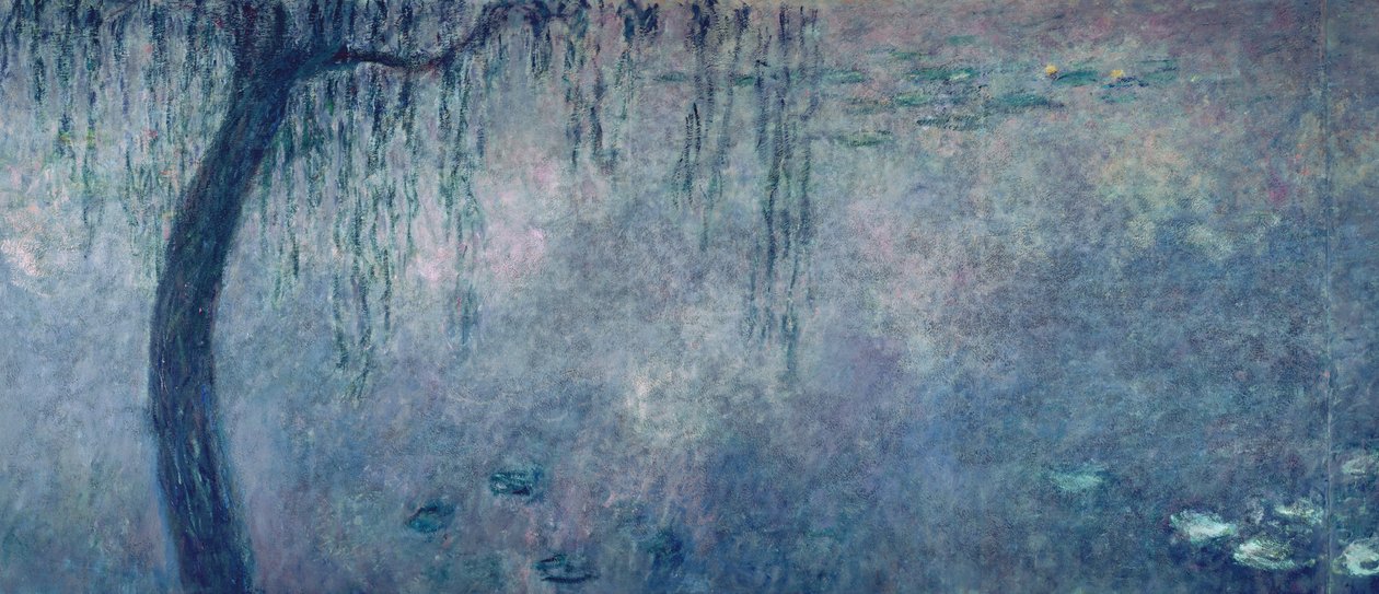 Waterlilies: اثنين من الصفصاف يبكي ، القسم الأيسر ، 1914-18 (انظر أيضًا 75701-03) بواسطة كلود مونيه