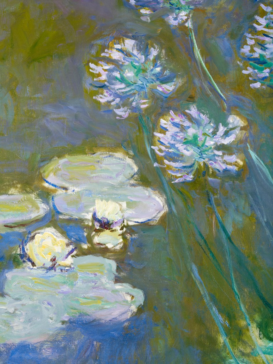 Waterlilies and Agapanthus، 1914-17 تفاصيل 82323 زيت على قماش بواسطة كلود مونيه