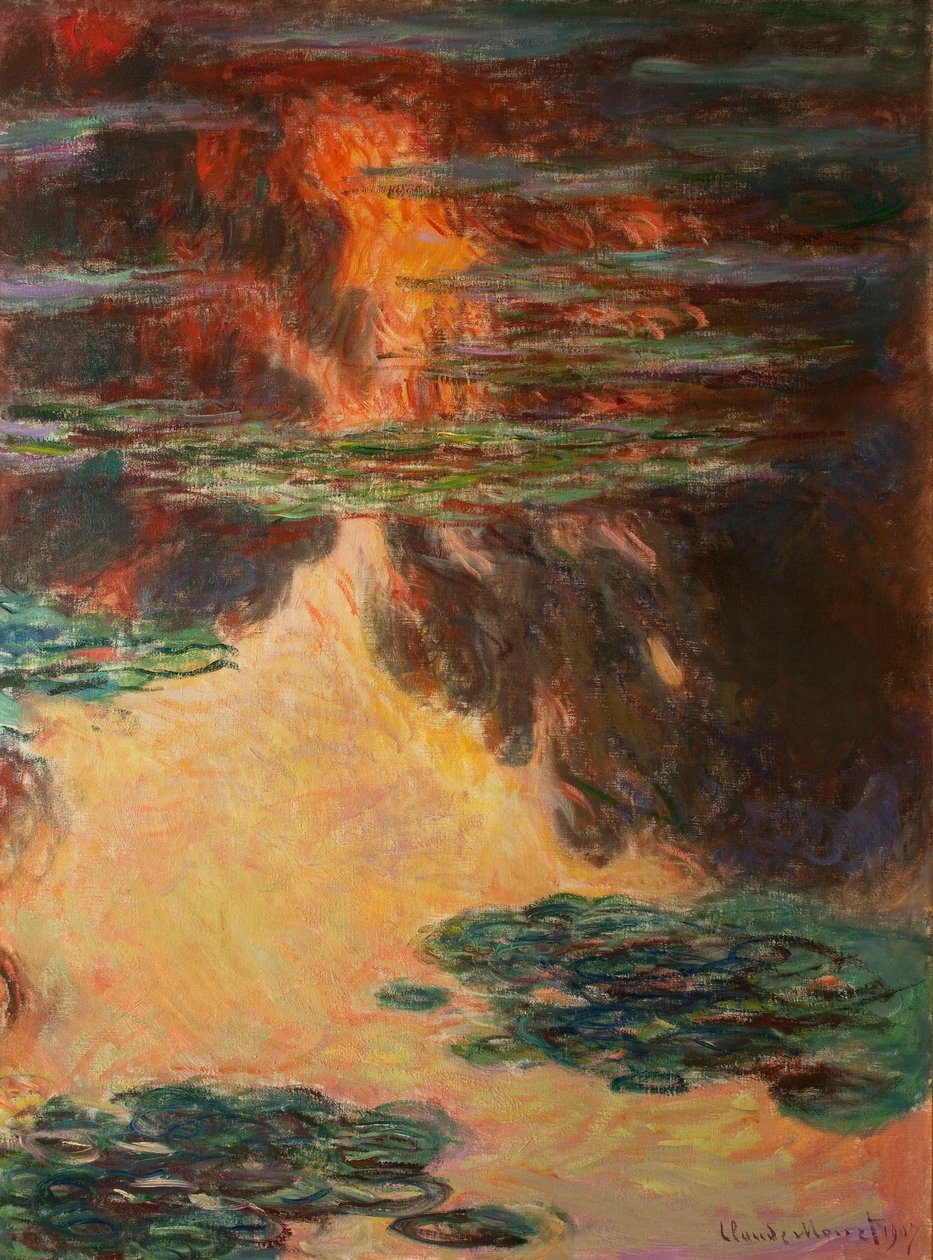 Waterlilies ، التفاصيل ، 1907 (انظر أيضًا 196299) بواسطة كلود مونيه