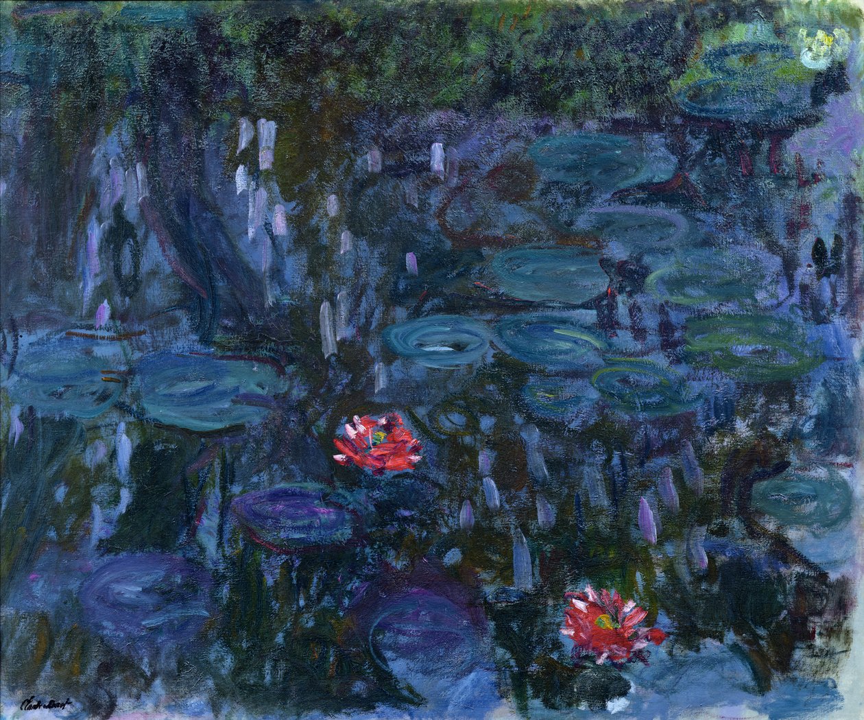 Waterlilies مع انعكاسات شجرة الصفصاف ، 1916-1919 بواسطة كلود مونيه