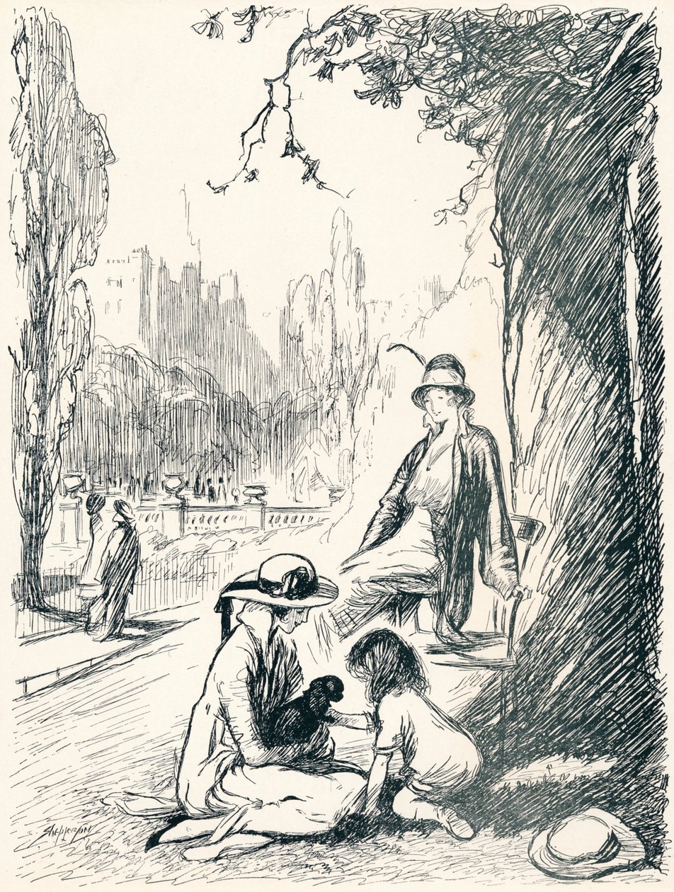 في حدائق كينسينغتون - المرحلة السادسة ، c1920 بواسطة كلود ألين شيبرسون