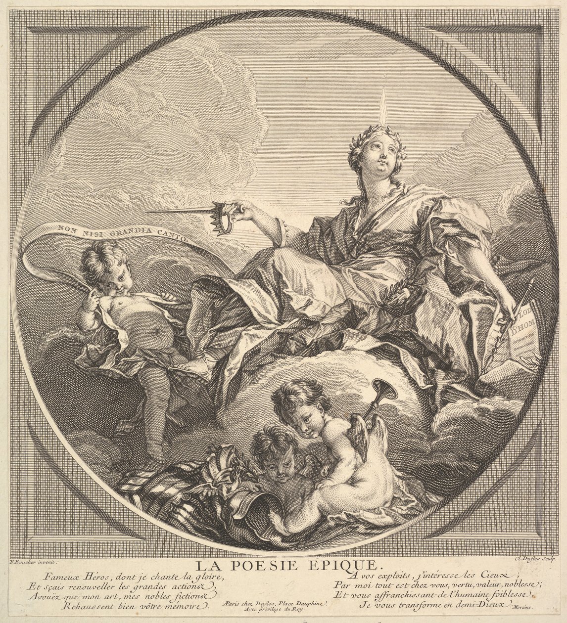 الشعر الملحمي ، كاليفورنيا. 1741. بواسطة كلود أوغستين دوفلوس