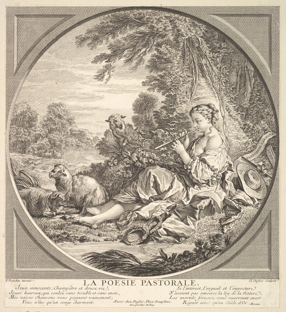 الشعر الرعوي ، كاليفورنيا. 1742. بواسطة كلود أوغستين دوفلوس