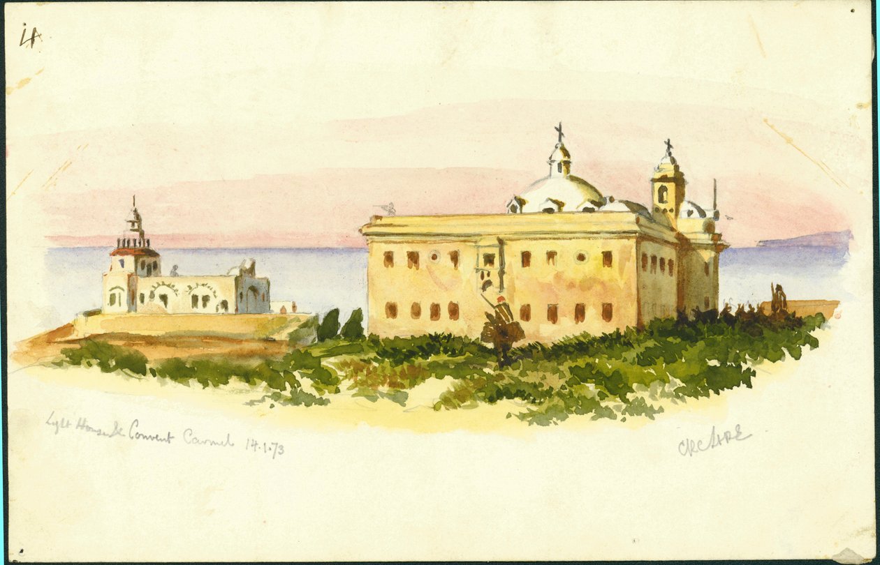 ضوء البيت ودير ، الكرمل ، 1873 (نحن وقلم رصاص على الورق) بواسطة كلود كوندر