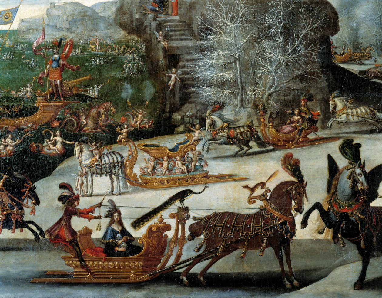 تفاصيل الزلاجة العناصر الأربعة: الماء. لوحة لكلود ديرويه (1588-1662) بواسطة كلود ديروت