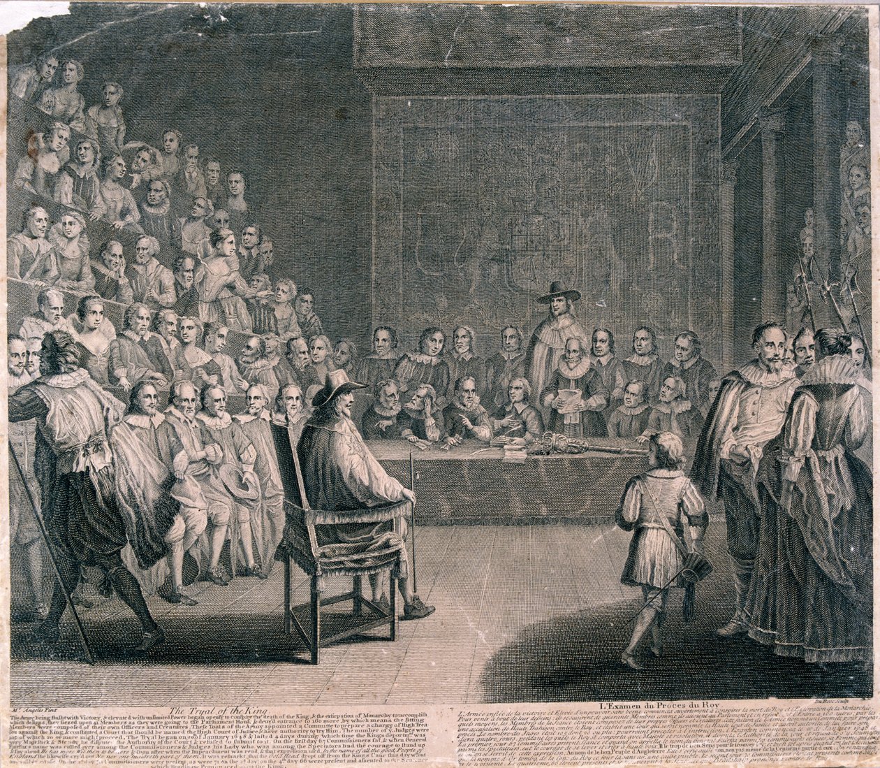 محاكمة الملك تشارلز الأول ، قصر وستمنستر ، عام 1725 بواسطة كلود دوبوسك