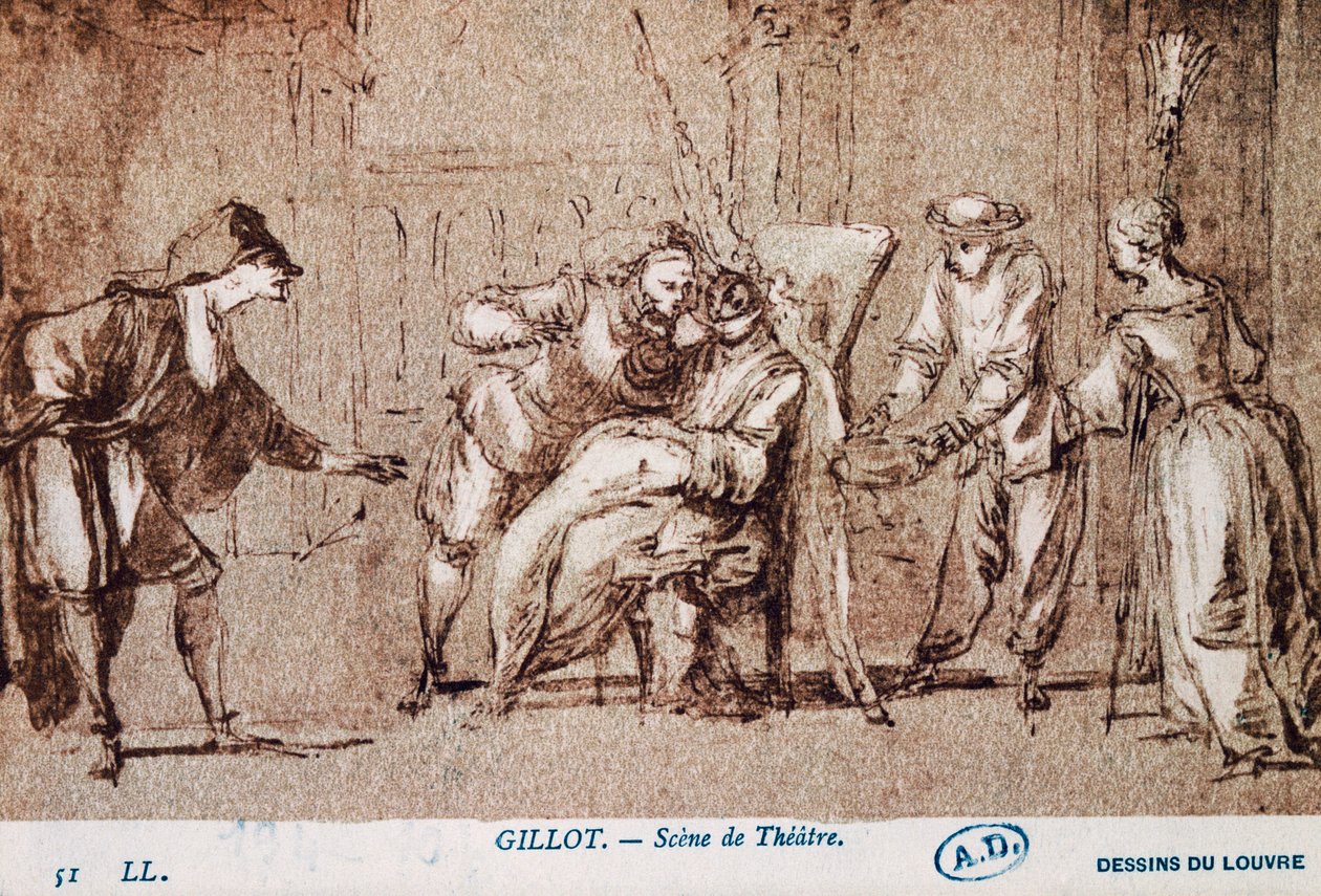 عرض مسرحي رسمه كلود جيلوت (1673-1722). فرنسا بواسطة كلود جيلو