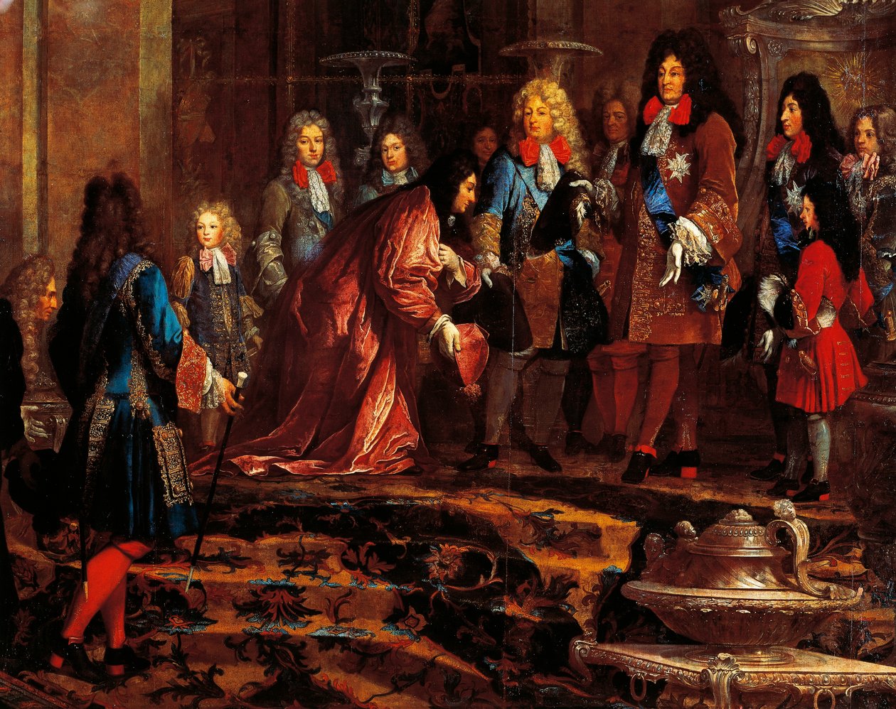 Louis XIV receiving submission, Doge of Genoa in May 1685, painting by Claude-Guy Halle (1652 to 1736), c.1710 (oil on canvas) بواسطة كلود جاي هاله
