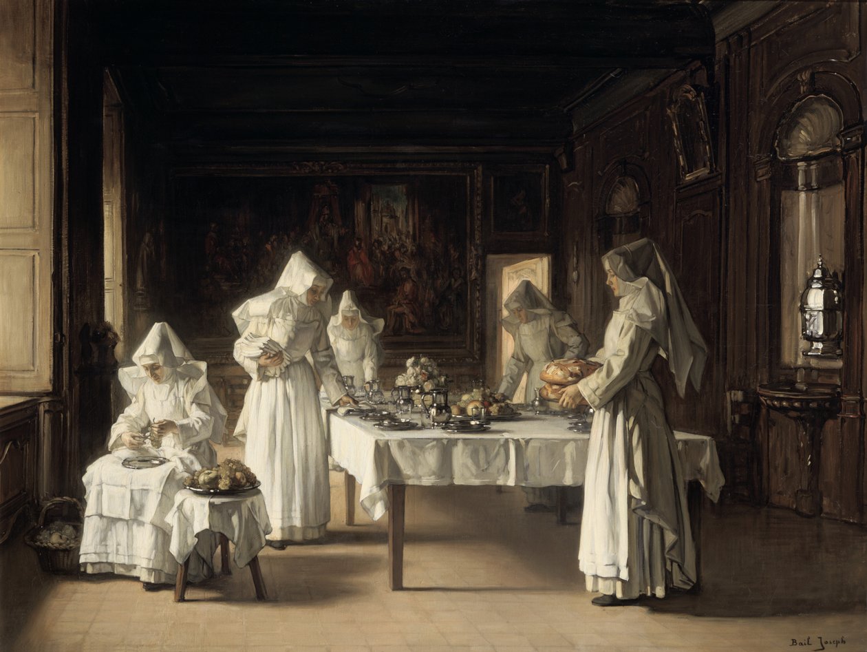 "عشاء في Hospice of Beaune" ، فرنسا ، أواخر القرن التاسع عشر ، القرن العشرين بواسطة كلود جوزيف بيل