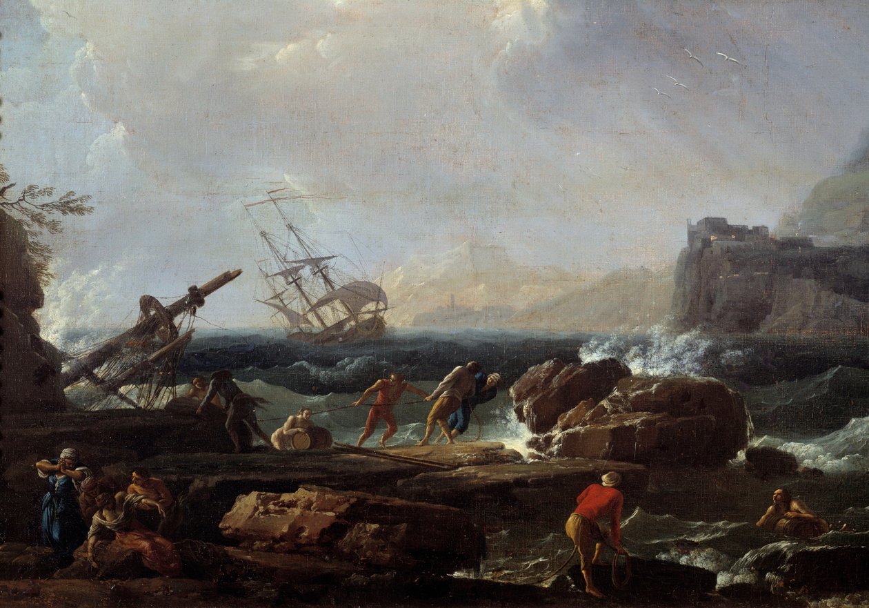 مشهد من حطام السفينة رسم جوزيف فيرنيه (1714-1789) القرن الثامن عشر مونبلييه ، متحف فابر بواسطة كلود جوزيف فيرنيه