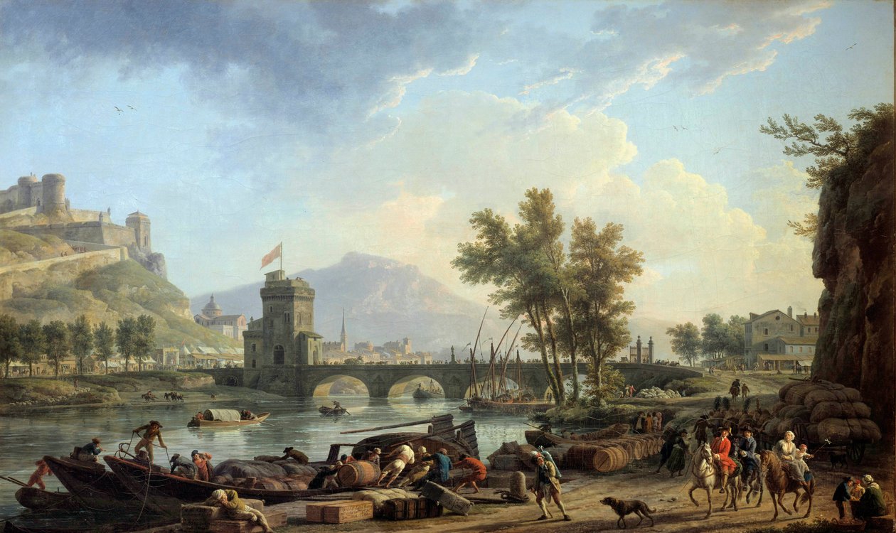 مناهج المثقاب في 1774 رسم جوزيف فيرنيت (1714-1789) 1774 خافت. 0،97x1،62 م مونبلييه ، متحف فابر بواسطة كلود جوزيف فيرنيه