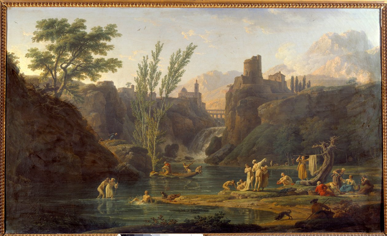 لوحة الصباح ، السباحون لجوزيف فيرنت (1714-1789) 1772 صن. 0،98x1،62 م بواسطة كلود جوزيف فيرنيه