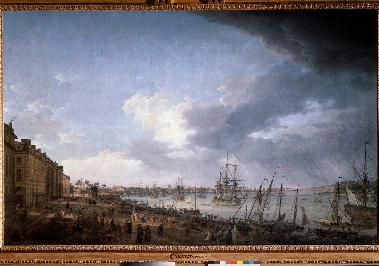 The Port of Bordeaux Painting by Joseph Vernet (1714-1789) 18th century Paris, Musee de la Marine بواسطة كلود جوزيف فيرنيه