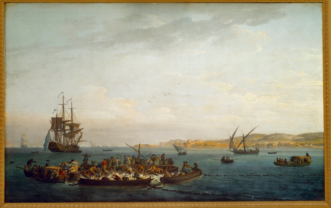 صيد التونة. رسم جوزيف فيرنيه (1714-1789) القرن الثامن عشر ، باريس ، متحف مارين بواسطة كلود جوزيف فيرنيه