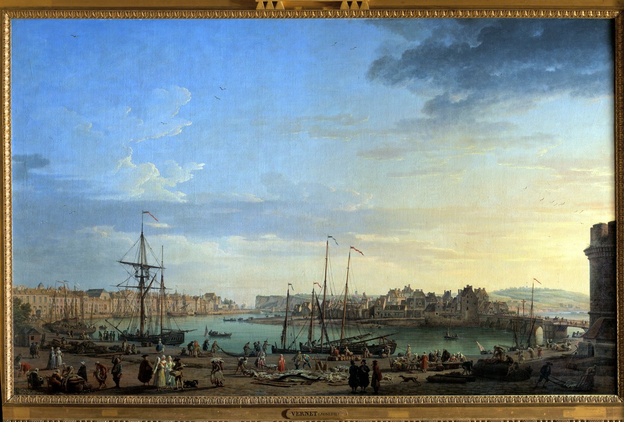 منظر لميناء دييب لوحة رسمها جوزيف فيرنيت (1714-1789) القرن الثامن عشر باريس ، متحف مارين بواسطة كلود جوزيف فيرنيه
