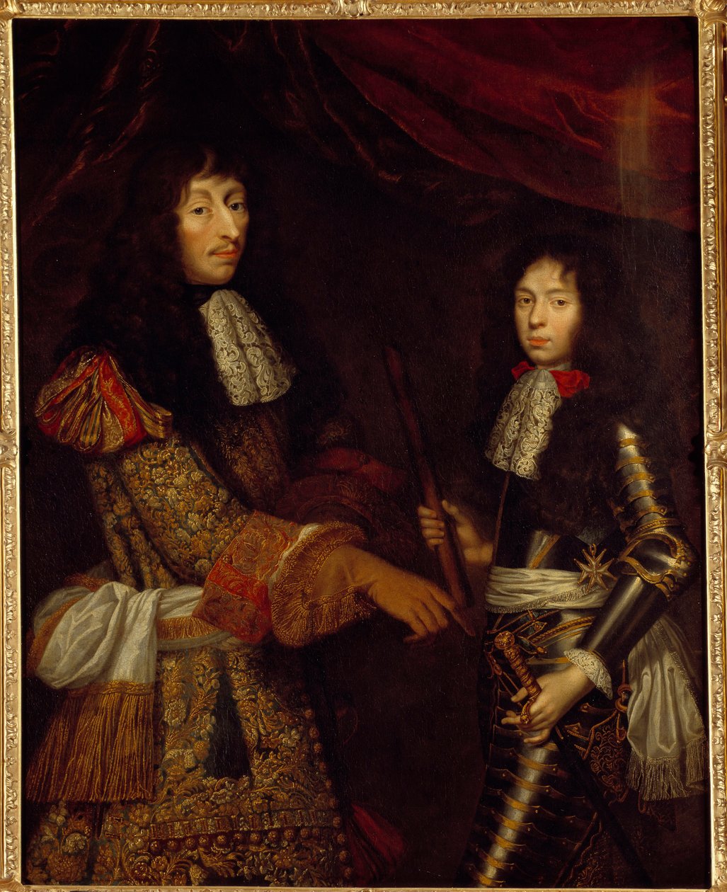 صورة لويس الثاني أمير بوربون (بوربون كوندي) (1621-1686) المعروفة باسم غراند كوندي وابنه هنري جول دوق إنغين (1643 - 1709). لوحة لكلود لوفيفر (1632-1675) بواسطة كلود ليفبفر