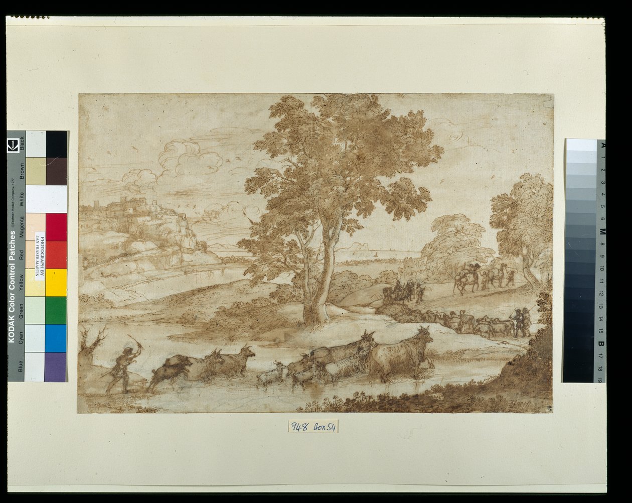 Landscape with the journey of Jacob (pen & ink with wash on paper) بواسطة كلود لورين