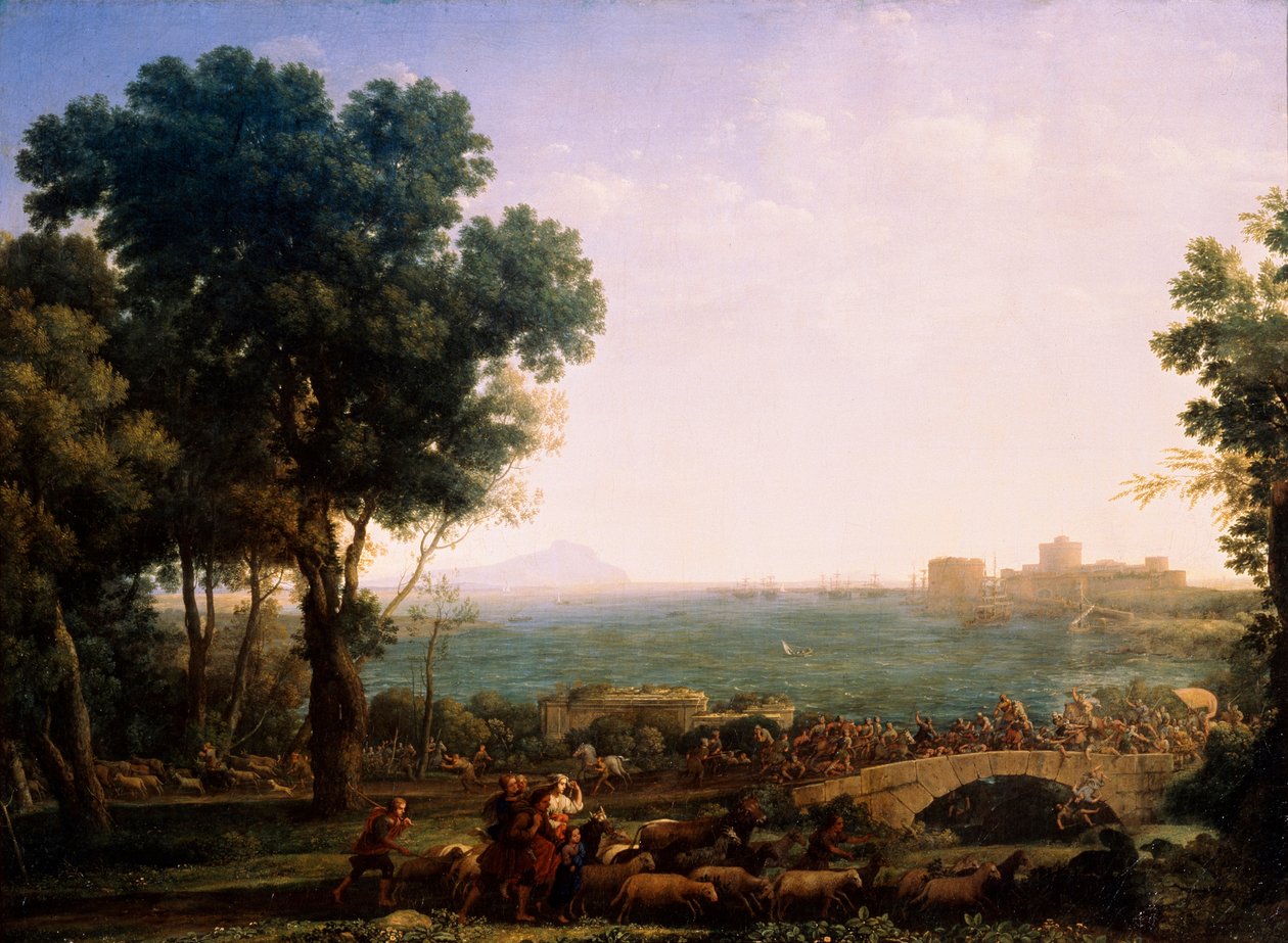 معركة على الجسر ، معركة بين الأباطرة ماكسينتيوس وقسطنطين ، 1655. بواسطة كلود لورين