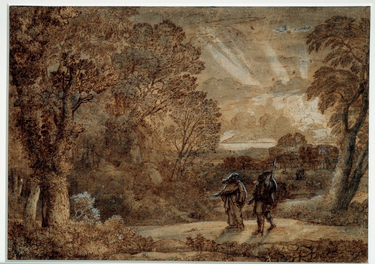 Enee و cumes sibylle. رسم لكلود جيلي ديت لورين (1600-1682) بواسطة كلود لورين