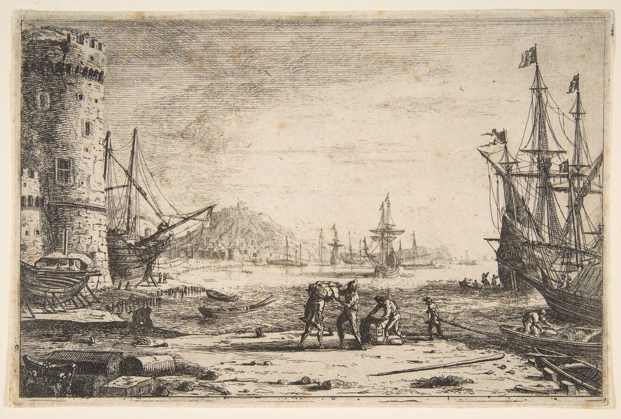 ميناء مع برج كبير ، كاليفورنيا. 1641. بواسطة كلود لورين