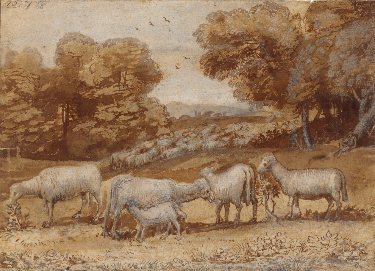 المناظر الطبيعية مع الأغنام ، كاليفورنيا. 1648. بواسطة كلود لورين