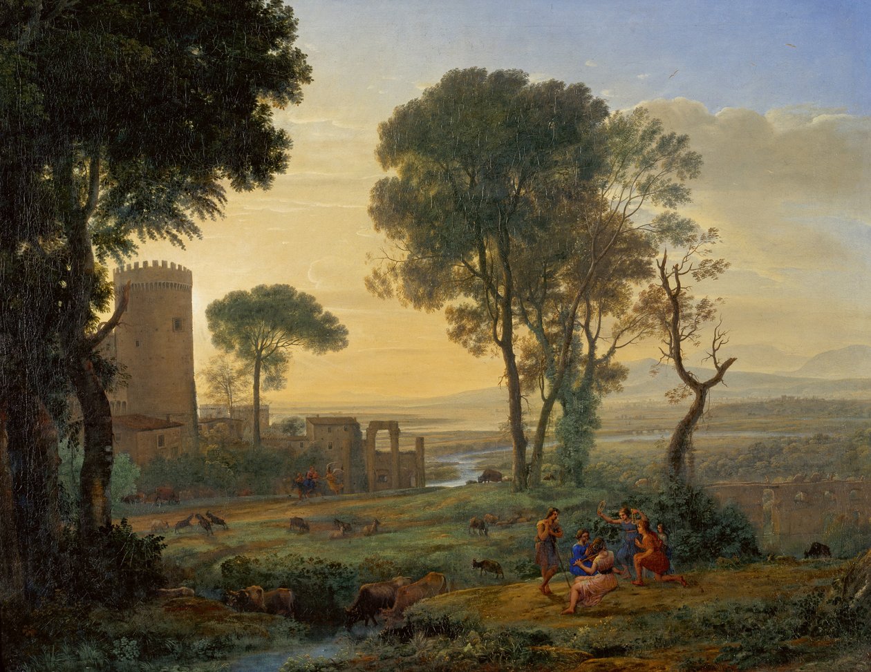 المناظر الطبيعية مع الرحلة إلى مصر ، ج. 1646. بواسطة كلود لورين