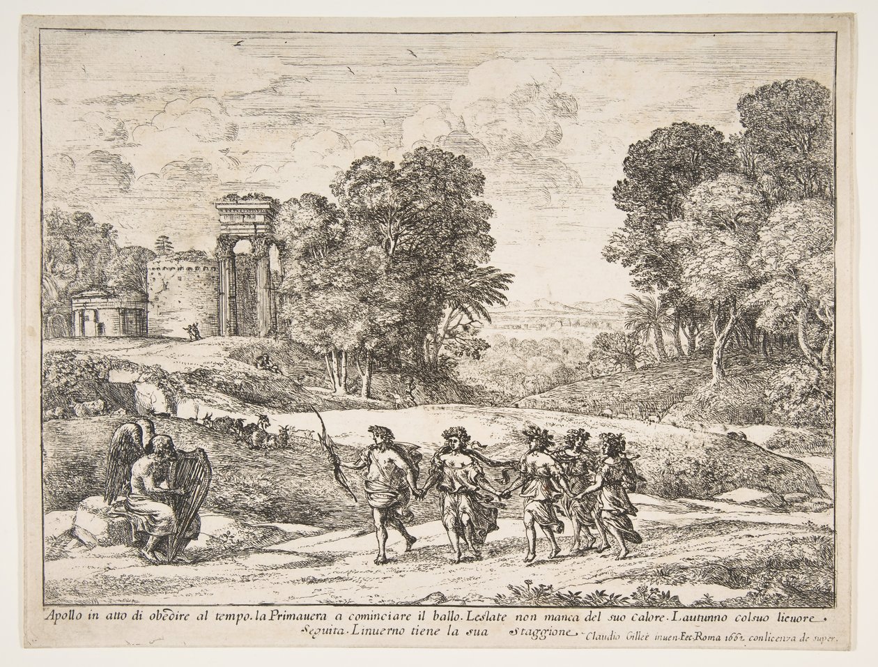 الوقت ، أبولو والفصول ، 1662. بواسطة كلود لورين