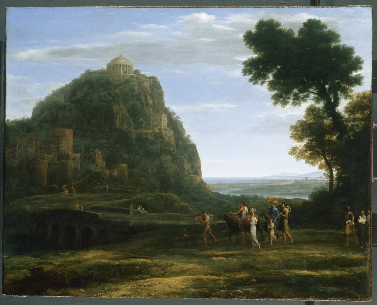 منظر لدلفي مع موكب ، 1673 بواسطة كلود لورين
