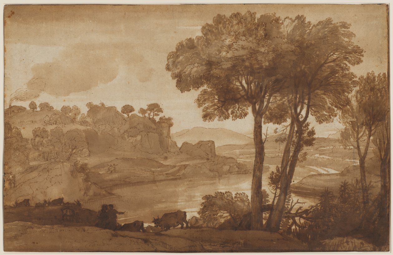منظر مستقيمي Acqua Acetosa ، ج. 1645. بواسطة كلود لورين