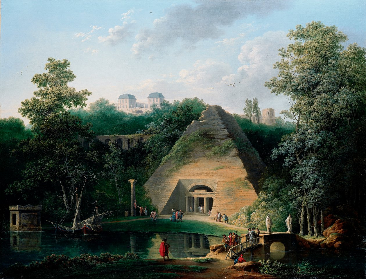 الهرم في شاتو دي موبرتويس ، c.1785 بواسطة كلود لويس شاتليت