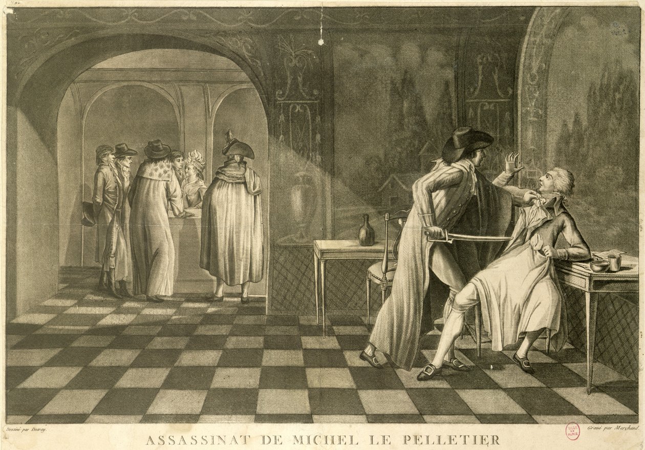 اغتيال النائب لويس ميشيل لو بيليتييه دي سان فارجو ، 20 يناير 1793 بواسطة كلود لويس Desrais