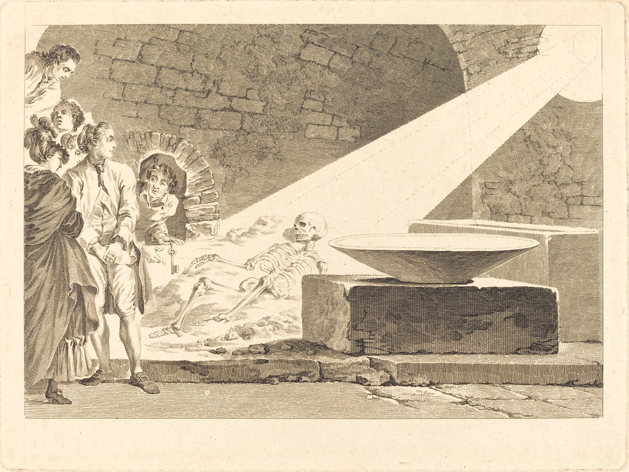 Fragonard و Bergeret مع زوجتيهما يزوران مقبرة في بومبي بواسطة كلود ماتيو فيسارد بعد جان أونوريه فراغونارد