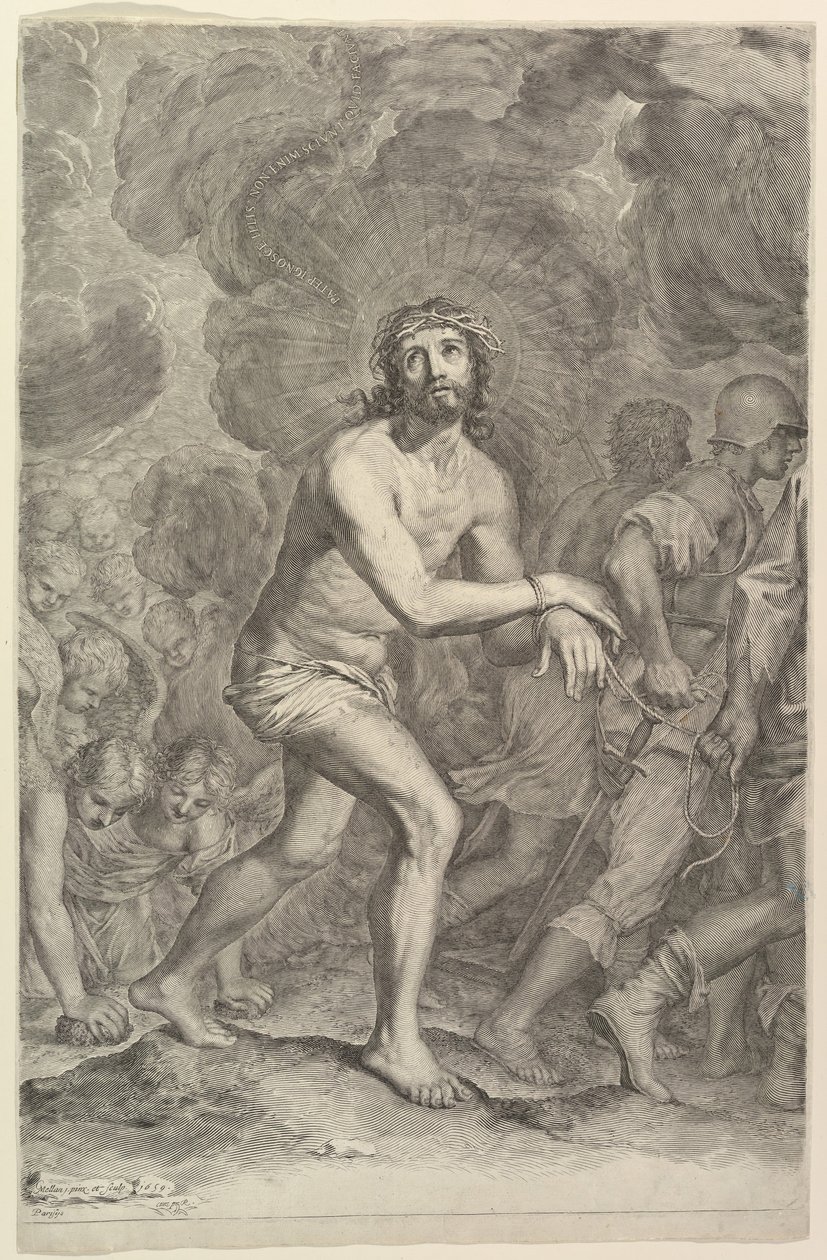 المسيح مأخوذ من قبل الجنود La Montée au Calvaire، 1659. بواسطة كلود ميلان