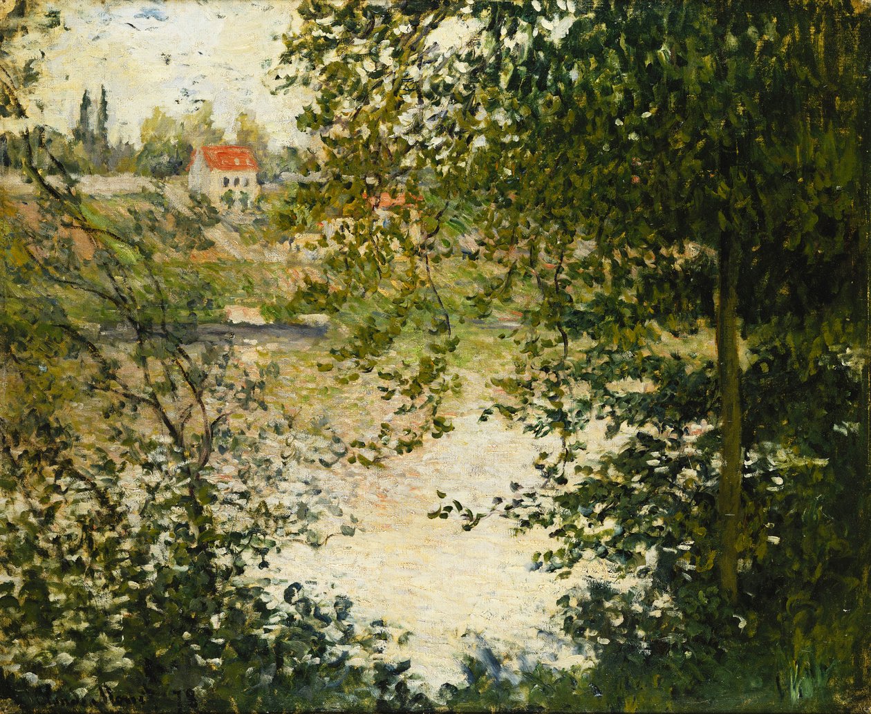 منظر عبر أشجار جزيرة لا غراندي جاتي ؛ A Travers les Arbres ، Ile de la Grande Jatte ، 1878 بواسطة كلود مونيه