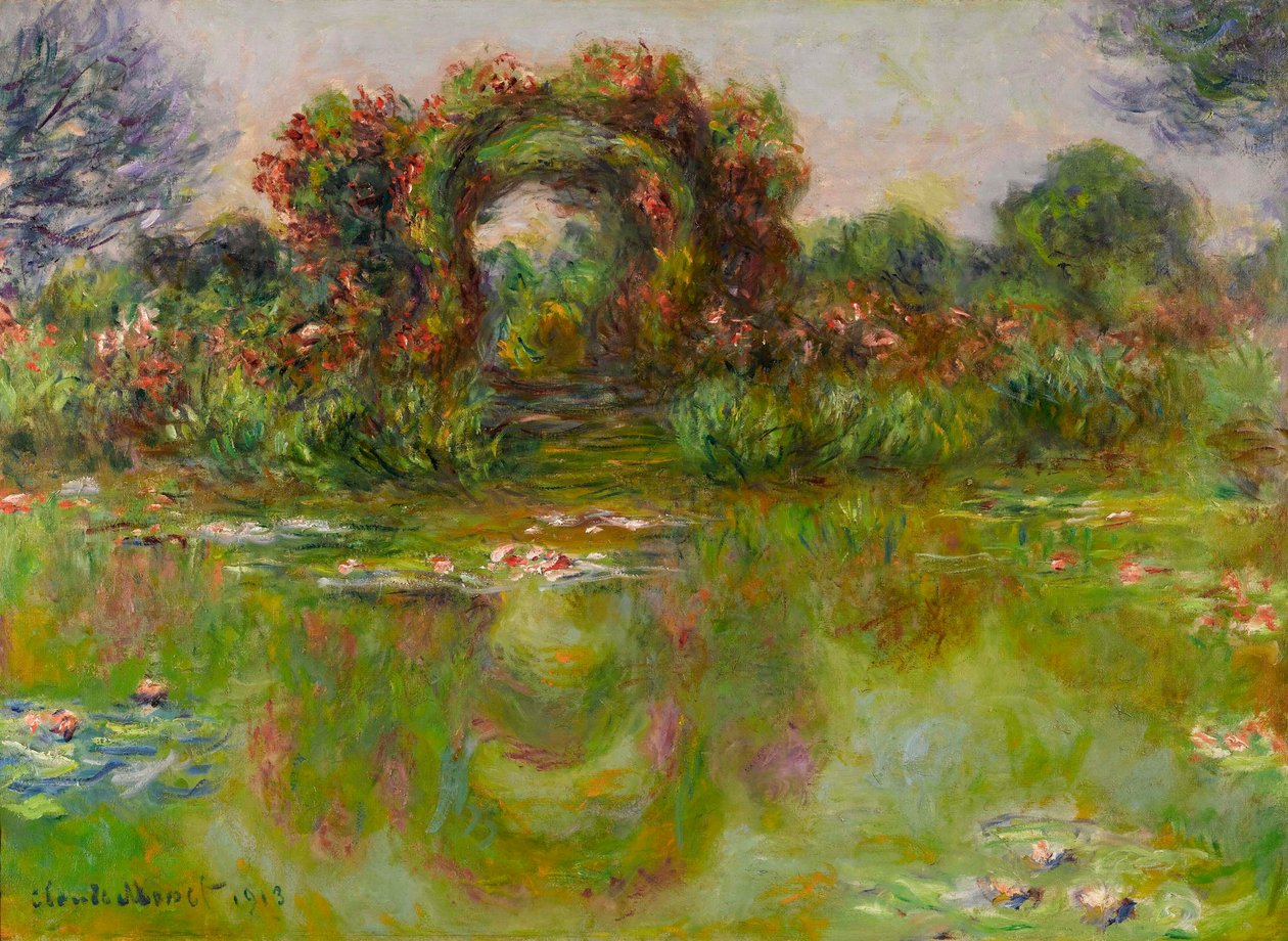 "باسين aux Nympheas، les Rosiers" لوحة لكلود مونيه (1840-1926) بواسطة كلود مونيه