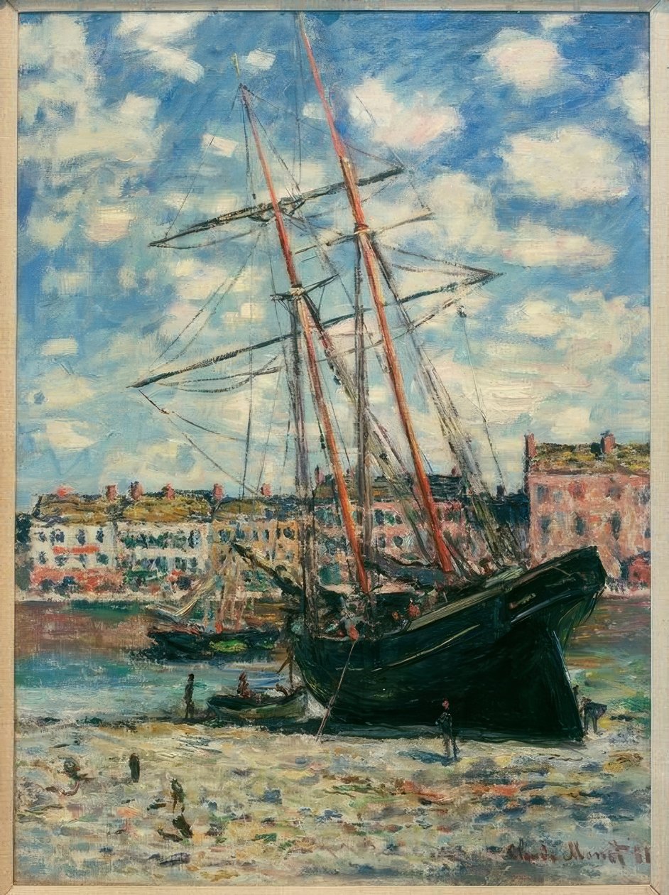 Bateau échoué à Fecamp (On Kiel وضعت سفينة في Fecamp) بواسطة كلود مونيه