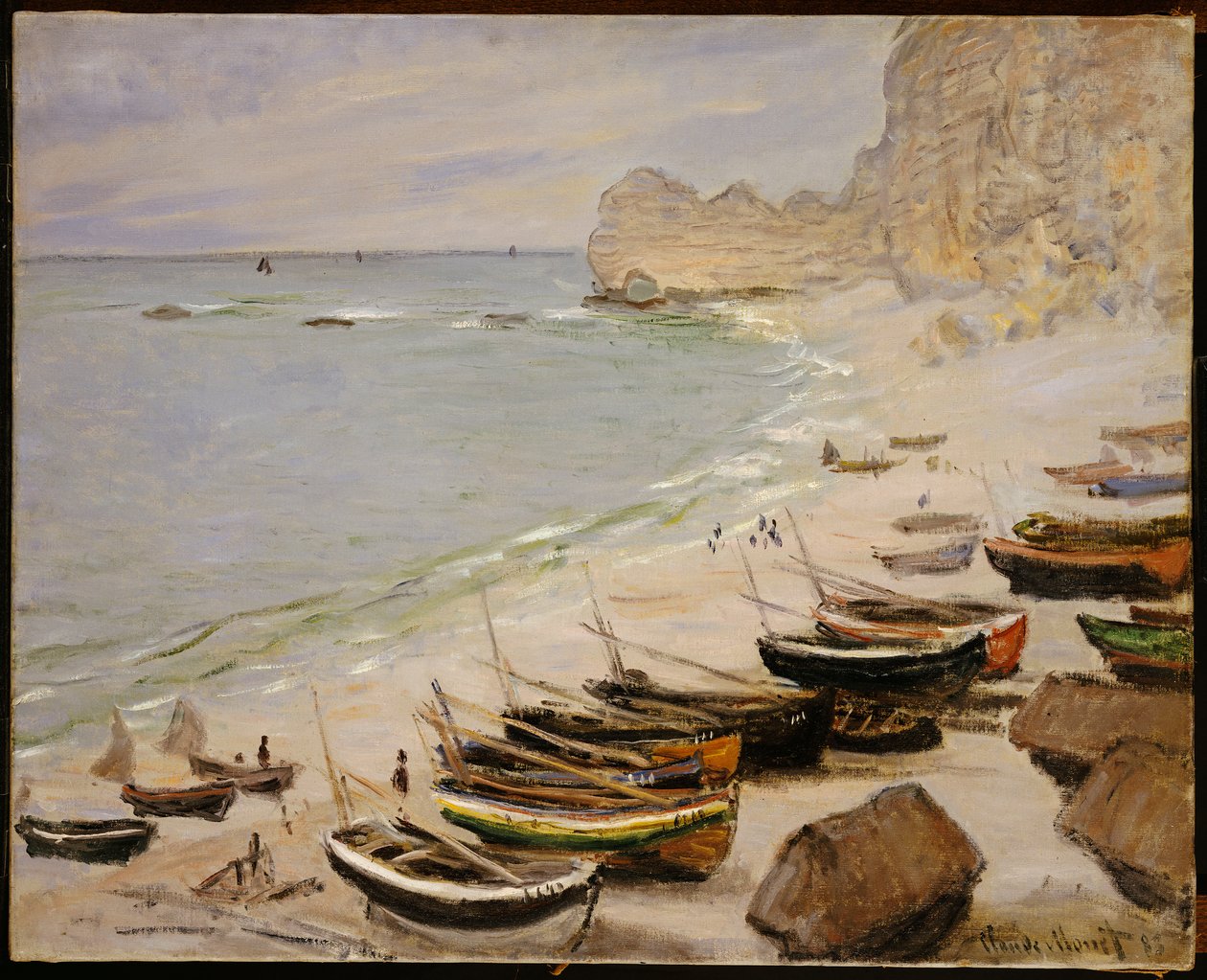 القوارب على الشاطئ في Etretat ، 1883 بواسطة كلود مونيه