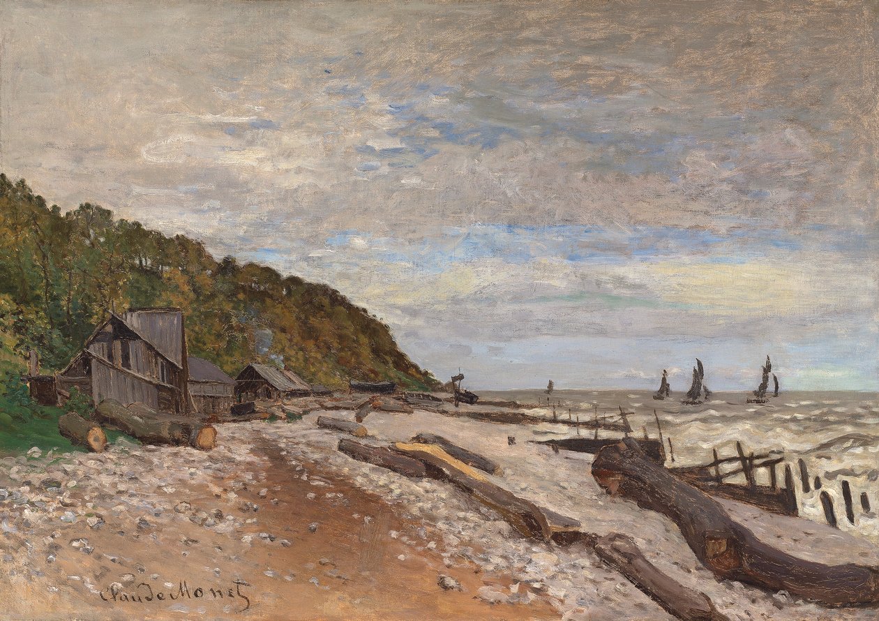 Boatyard بالقرب من Honfleur ؛ حوض بناء السفن الصغيرة ، بالقرب من هونفلور ، 1864 بواسطة كلود مونيه