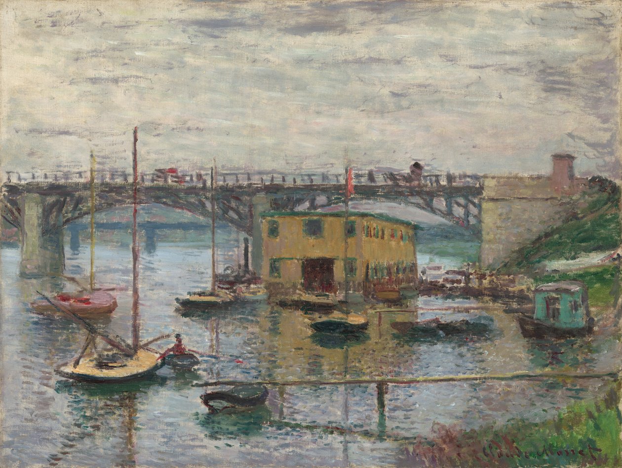 جسر في Argenteuil في يوم رمادي ، ج. 1876. بواسطة كلود مونيه