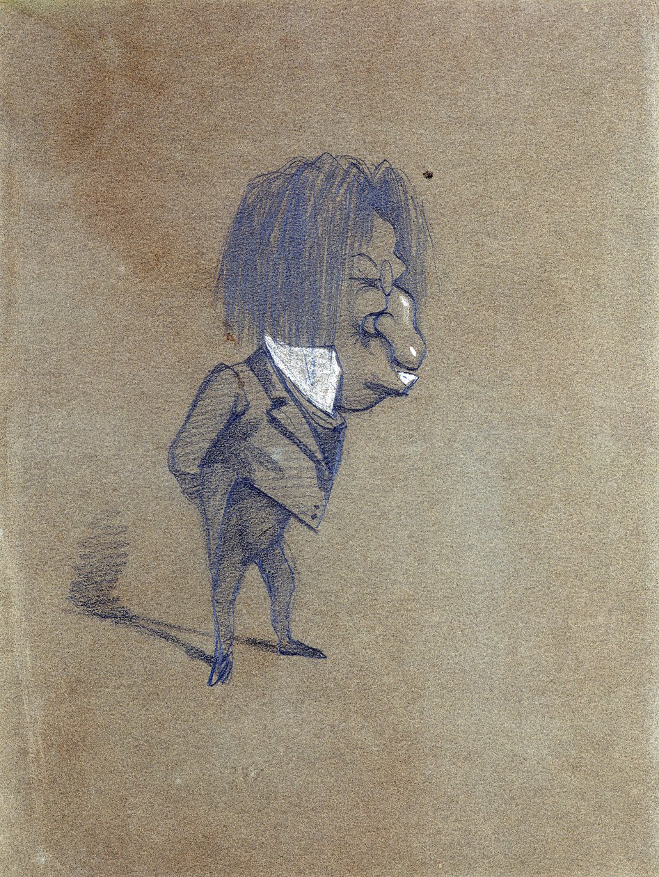 كاريكاتير جول هاسون (1821-1889) "Champfleury" ، 1858 (قلم رصاص وجواش على ورق) بواسطة كلود مونيه