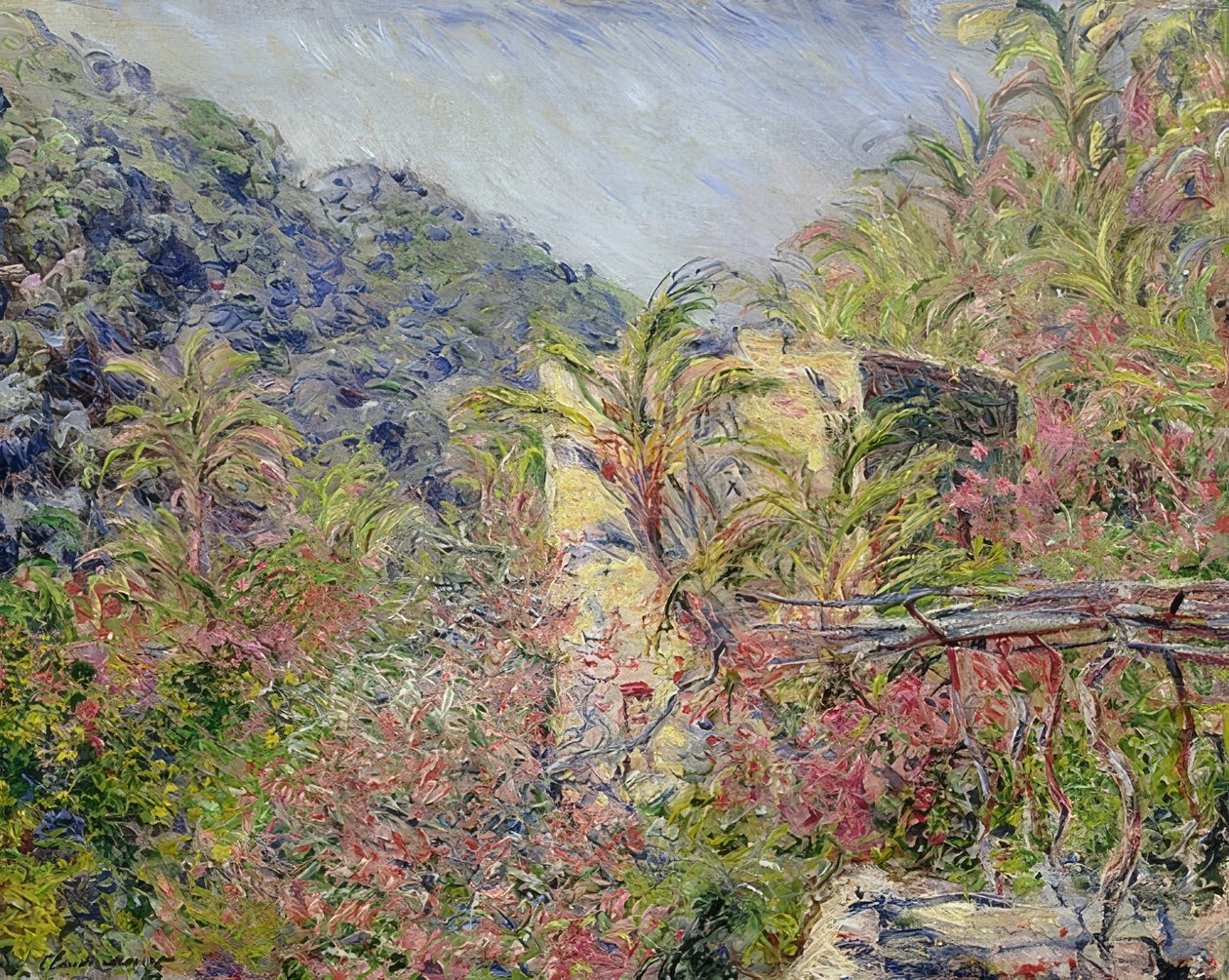 Das Gran Sasso Tal im Sonnenschein (وادي ساسو ، تأثير الشمس). 1884 بواسطة كلود مونيه