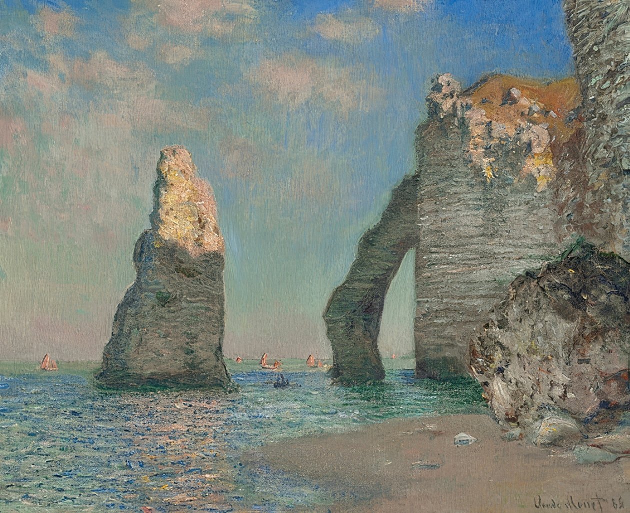 الصخور في Étretat. 1885 بواسطة كلود مونيه